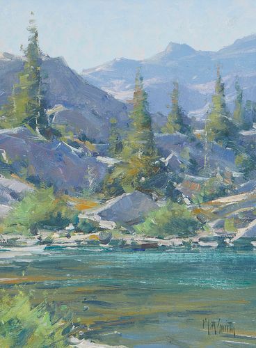 Matt Smith, (b. 1960), "Ediza Lake, Mammoth, Ca.," 2010, Oil on panel, 12" H x 9" W