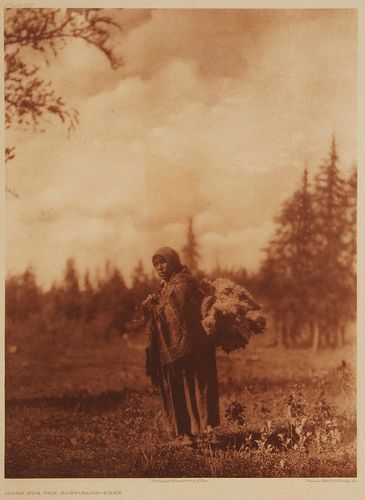 Edward S. Curtis (1868-1952), "Moss for the Baby - Bags - Cree," Plate 625 from "The North American Indian" Volume 18