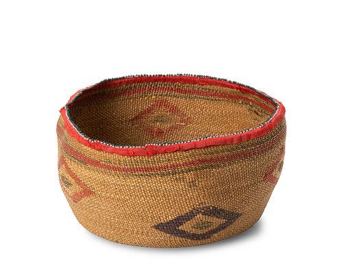 A polychrome Northwest Coast twined basket