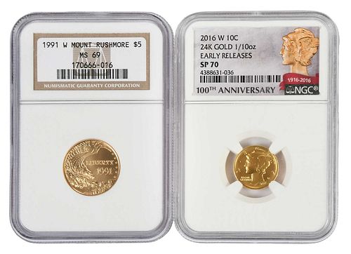 Two Commemorative Gold Coins 