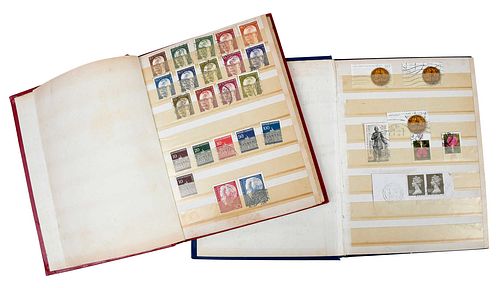 Two Stamp Albums, Mostly Foreign Stamps 