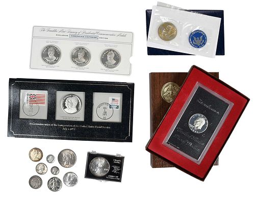 Group of Silver Coins and Medallions 