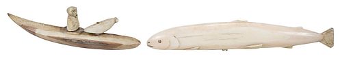 Two Inuit Marine Ivory Carvings