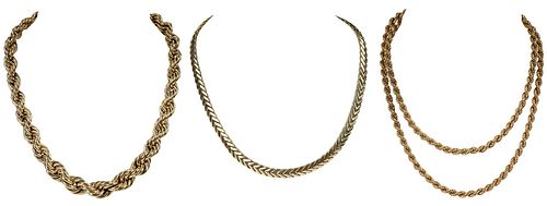 Three Yellow Gold Heavy Link Chains