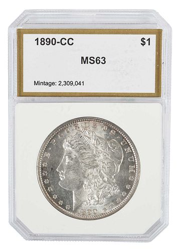 Uncirculated 1890-CC Morgan Dollar