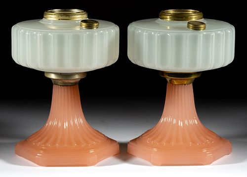 ALADDIN MODEL B-126 / CORINTHIAN PAIR OF KEROSENE STAND LAMPS
