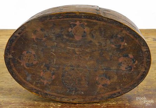 New England painted bentwood box, 19th c., the