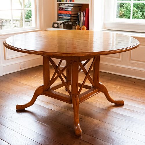 Victorian Style Painted Oak Extension Center Table