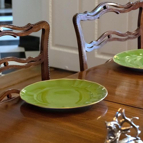 Set of Ten Anna Weatherly Green Glazed Chargers