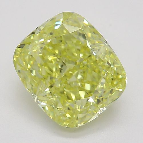 1.50 ct, Natural Fancy Intense Yellow Even Color, VVS2, Cushion cut Diamond (GIA Graded), Appraised Value: $45,400 