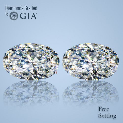 4.41 carat diamond pair, Oval cut Diamonds GIA Graded 1) 2.20 ct, Color D, VS1 2) 2.21 ct, Color D, VS2 . Appraised Value: $181,000 