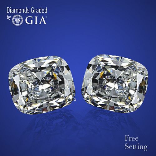 6.03 carat diamond pair, Cushion cut Diamonds GIA Graded 1) 3.02 ct, Color D, VS2 2) 3.01 ct, Color E, VS2 . Appraised Value: $349,300 