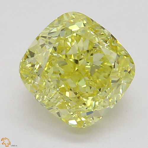 1.01 ct, Natural Fancy Intense Yellow Even Color, VVS1, Cushion cut Diamond (GIA Graded), Appraised Value: $28,400 