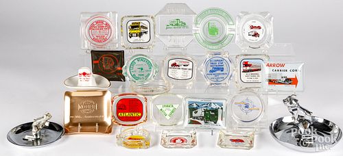 Twenty-two trucking advertising ashtrays