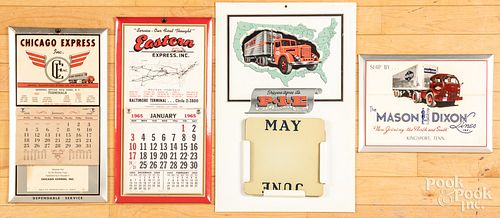 Three vintage trucking advertising calendars
