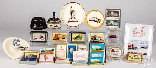 Group of trucking advertising paperweights