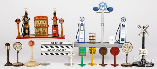 Seven cast iron road traffic signs