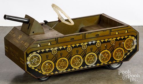 Scarce Berbro US Army tank pedal car