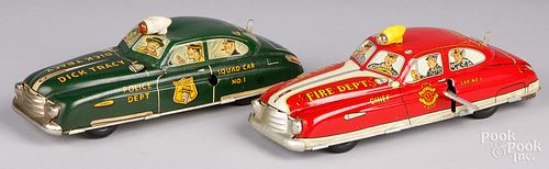 Two Marx tin lithograph wind-up cars