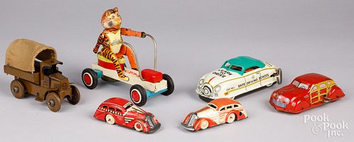Group of Marx tin lithograph cars
