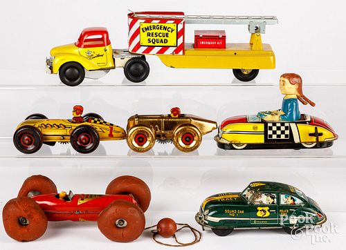Group of tin lithograph vehicles