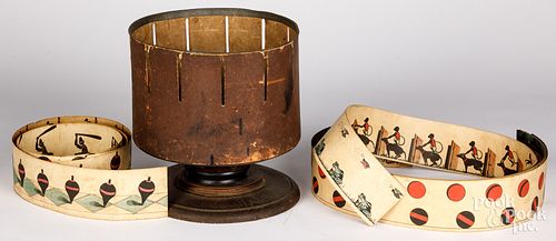 Zoetrope, with 12 double sided paper strips