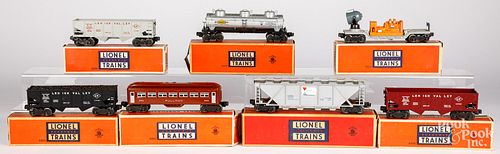 Seven Lionel train cars