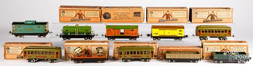 Ten Lionel train cars