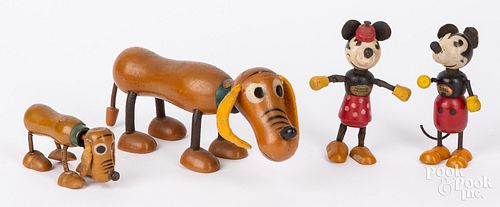 Pluto, Mickey and Minnie Mouse Fun E Flex toys