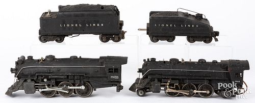 Two Lionel train locomotives and tenders