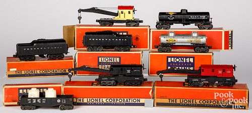 Eight miscellaneous Lionel train cars