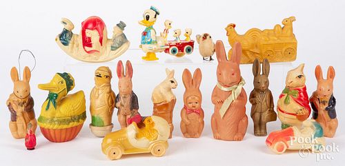 Group of celluloid Easter animals