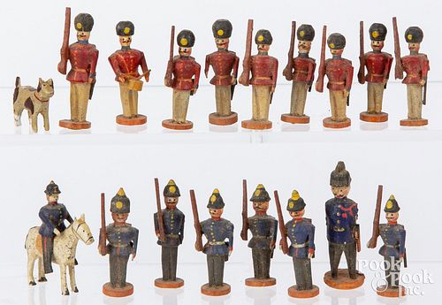 Group of miniature Erzgebirge soldiers