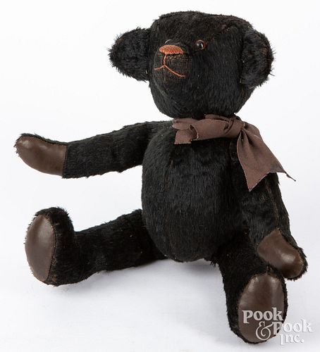 Black mohair mourning teddy bear