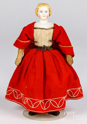 Bisque head and shoulder doll