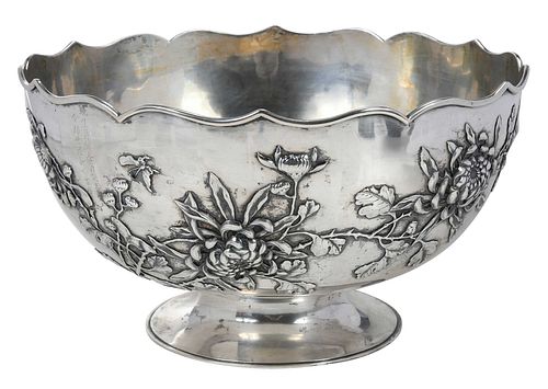 Chinese Export Silver Center Bowl 