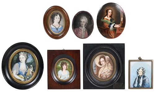 Seven Portrait Miniatures of Women