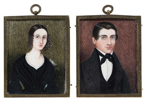 Pair of New England Portrait Miniatures