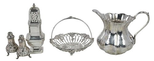 Five Silver Table Items
