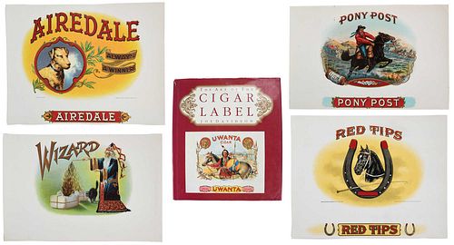 Collection of Cigar Labels and Bands with Reference Book