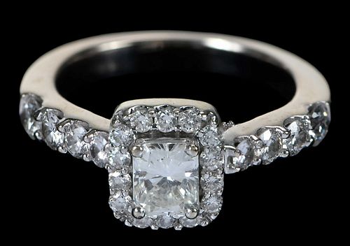 14kt. Halo Princess Diamond Ring