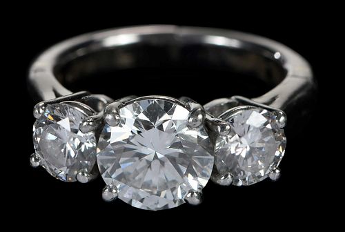 Platinum Three Stone Diamond Anniversary Ring