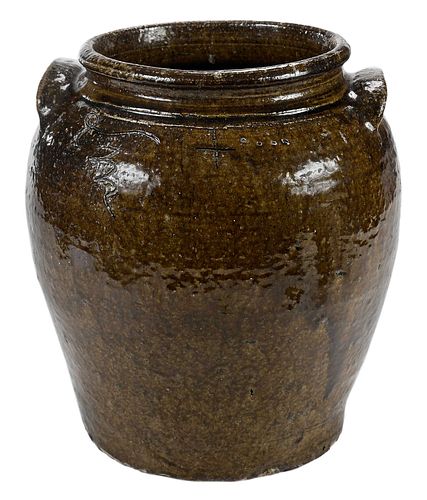 Edgefield Dave Drake attributed "LM" Scripted Storage Jar with Terry Ferrell Appraisal