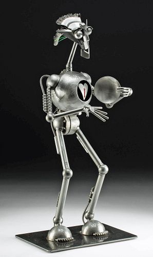 Adam Homan Sculpture - Robot with Heart that Lights Up
