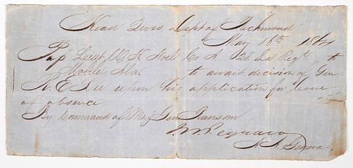 [ROBERT E LEE] 1864 Civil War Document