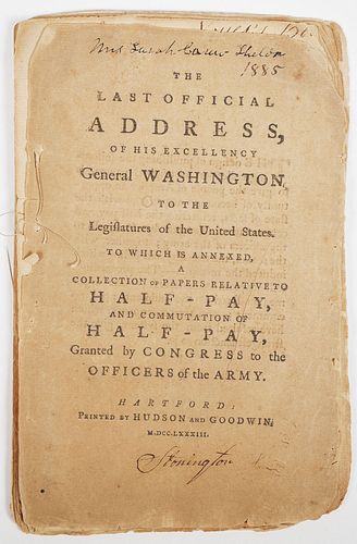 1783 Washington Address and Newburgh Conspiracy