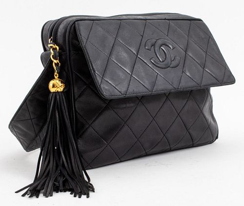 Chanel Quilted Black Leather Shoulder Bag