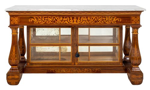 Baroque Style Dutch Marquetry Cabinet-Console
