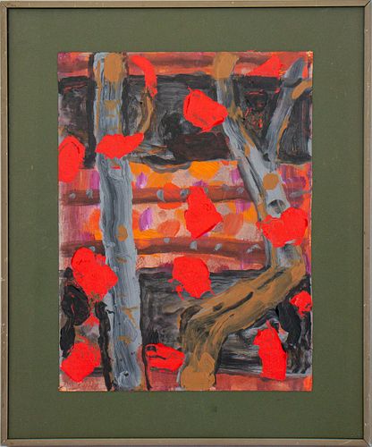 Gerald Van de Wiele Abstract Oil on Paper
