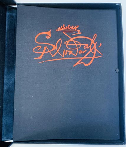 Salvador Dali Portfolio Case with text sheet "AFTER 50 YEARS SURREALISM"